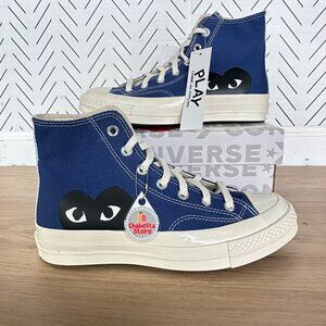 🖤🖤Comme Des Garçons Play X Converse Chuck 70 Hi Sz 8 Women Shoes Blue A08794C